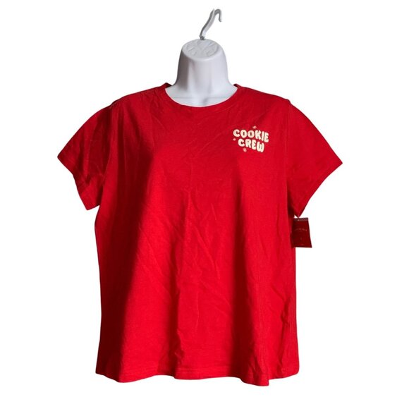 Wondershop Womens Cookie Crew Red Short Sleeve T-Shirt Christmas Top Size Large - Picture 2 of 11